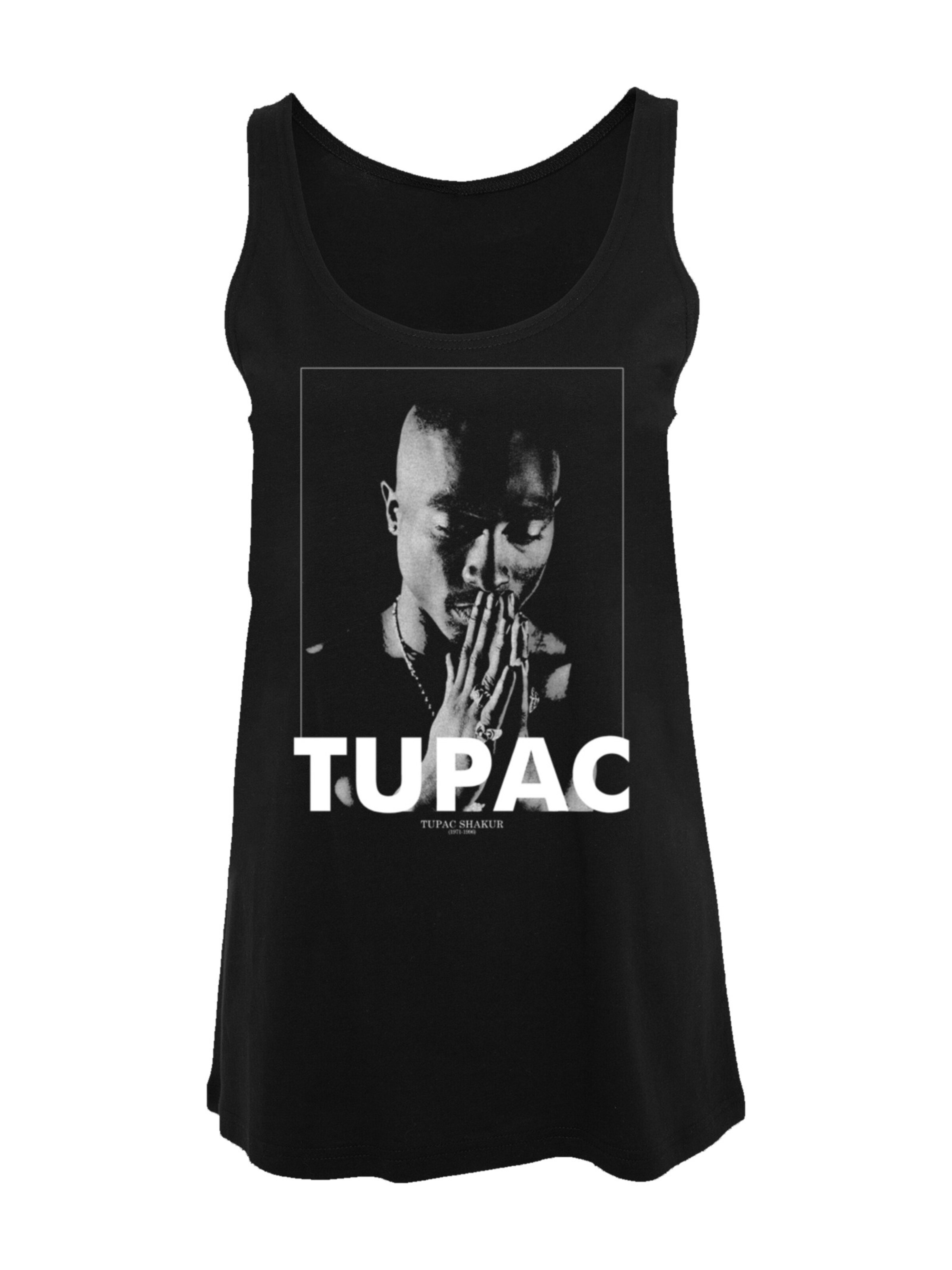 F4NT4STIC Top 'Tupac Shakur Praying' in Zwart: voorkant