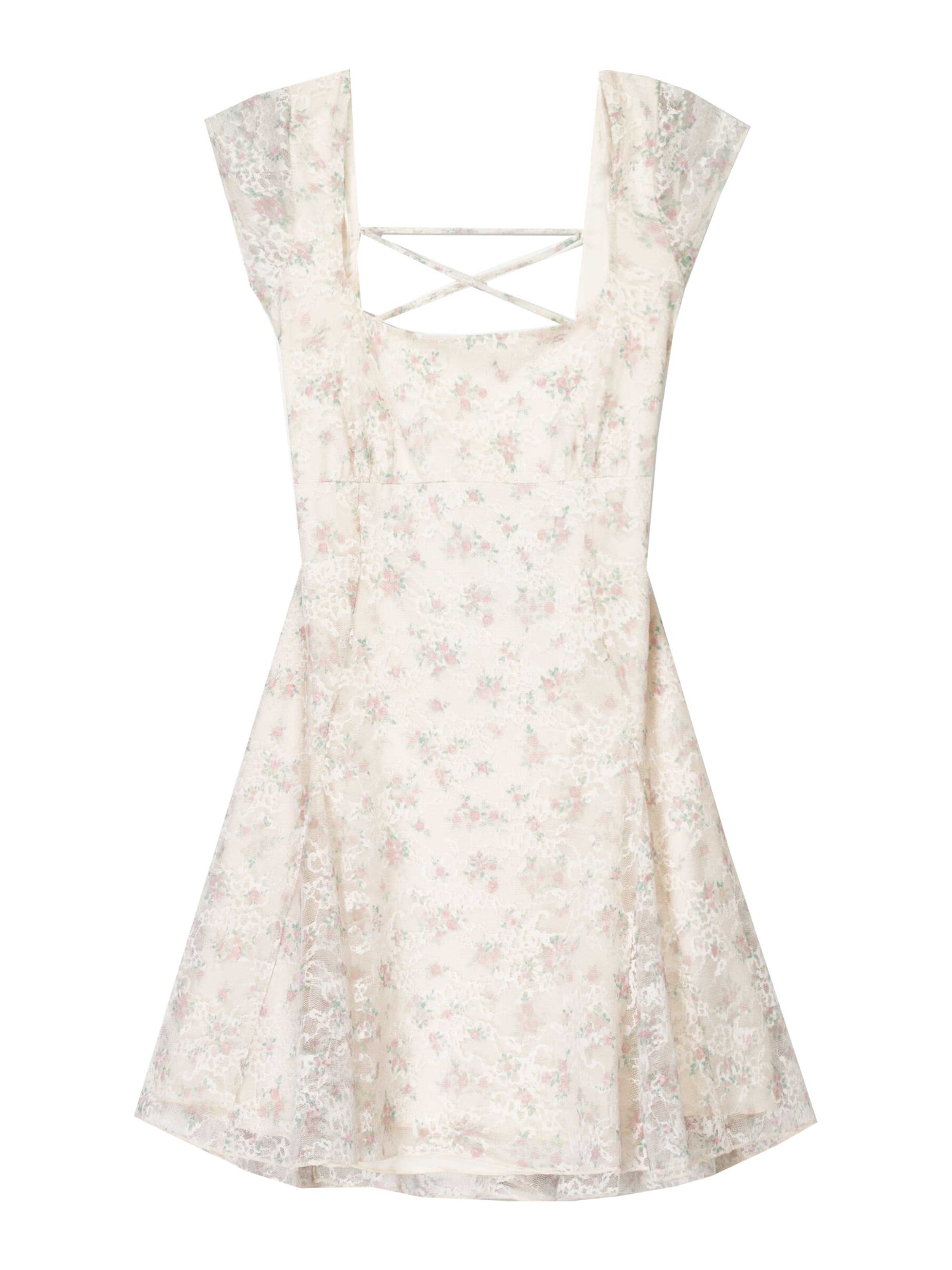 Bershka Лятна рокля в бежово: отпред