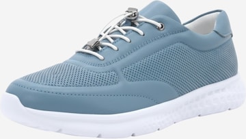 Love Ballerins Urheilulliset nauhakengät 'Love Ballerins leather sneaker' värissä sininen: etupuoli