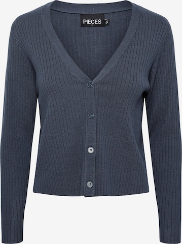 PIECES Knit Cardigan 'Crista' in Blue: front