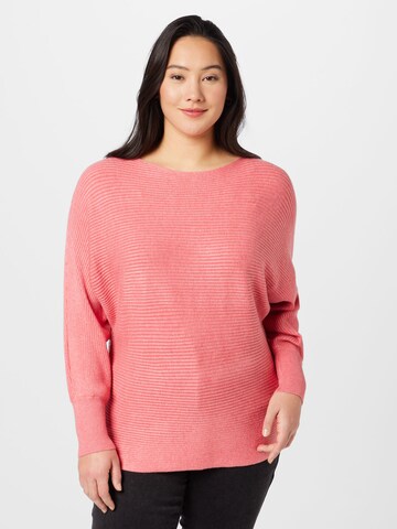 ONLY Carmakoma Sweter 'Adaline' w kolorze różowy: przód