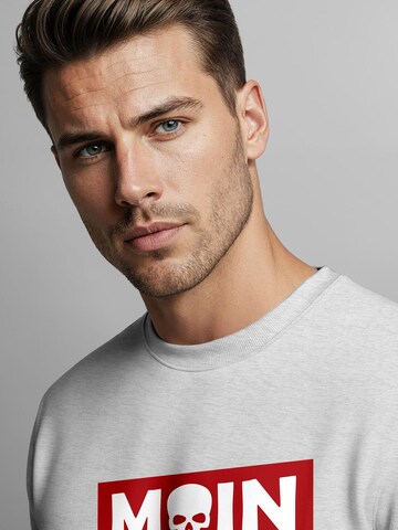 Neverless Sweatshirt 'Moin Skull' in Grey