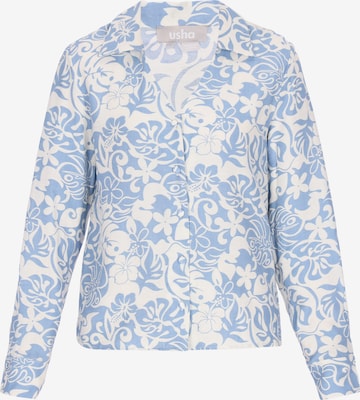 Chemisier Usha en bleu : devant