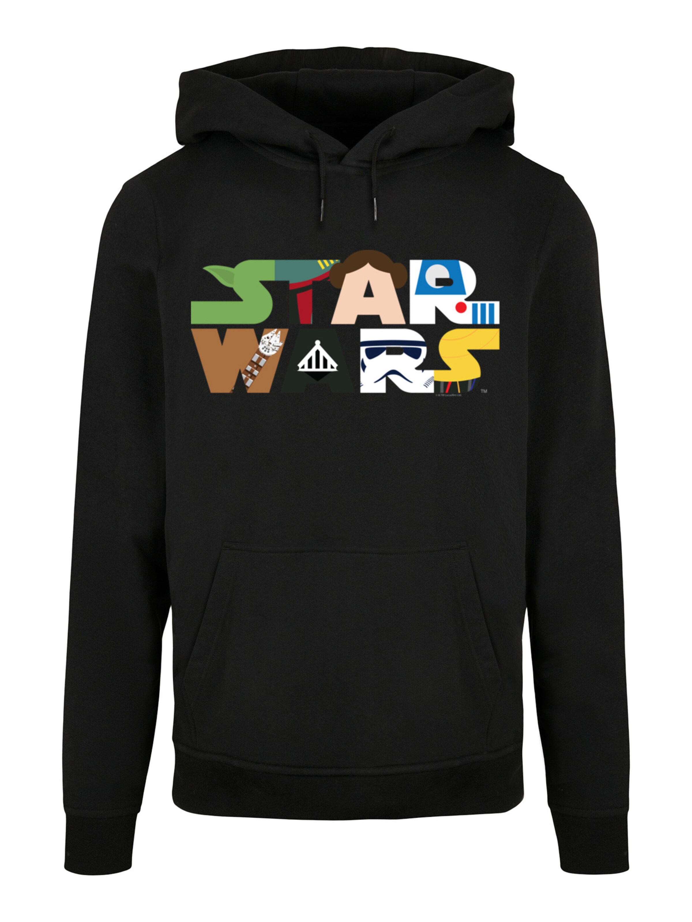 F4NT4STIC Sweatshirt 'Star Wars Character Logo' in Zwart: voorkant