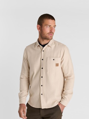Le Temps Des Cerises Regular fit Overhemd 'REJU' in Beige: voorkant