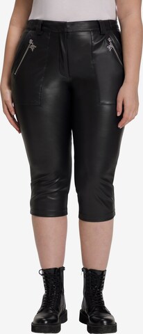 Ulla Popken Slim fit Pants in Black: front