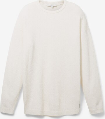 TOM TAILOR DENIM Sweater in White: front