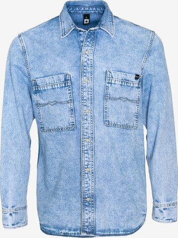 BIG STAR Regular fit Button Up Shirt ' PARS ' in Blue: front