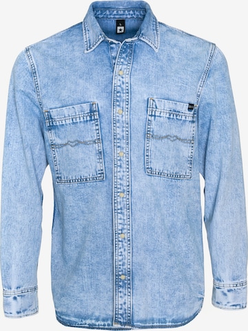 BIG STAR Regular fit Button Up Shirt ' PARS ' in Blue: front