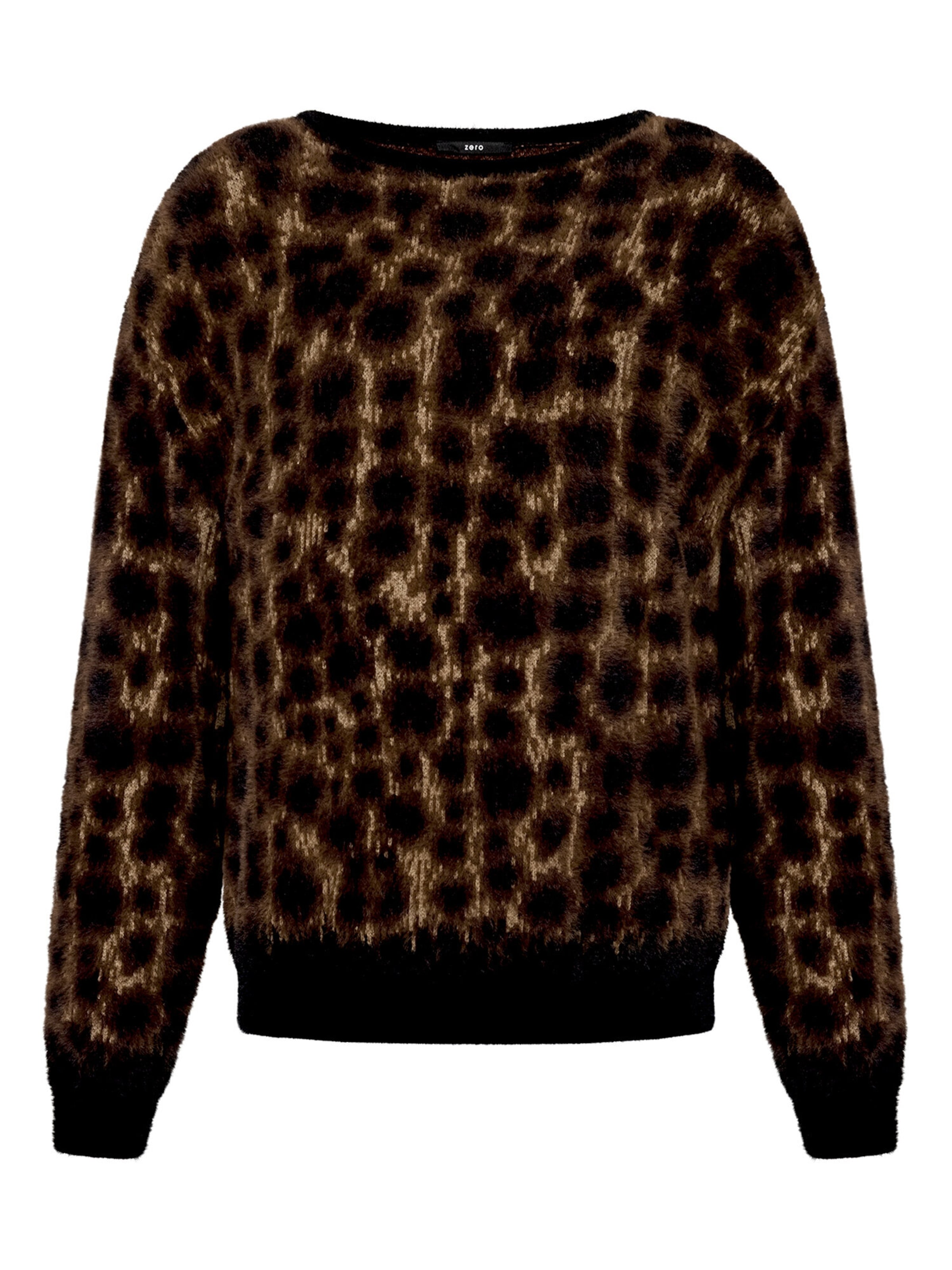 zero Strickpullover mit Jacquard in Schwarz: Vorderseite