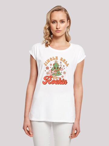 F4NT4STIC Shirt 'Jingle Bell Rockin Christmas' in Wit: voorkant