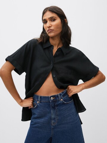 MANGO Shirt 'Pai' in Black: front