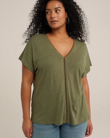 T-shirt WE Fashion en vert : devant