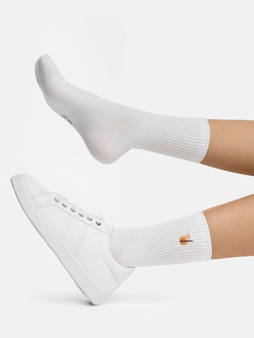 Nur Die Freizeitsocken ' Statement Socken mit Stickerei ' in Orange
