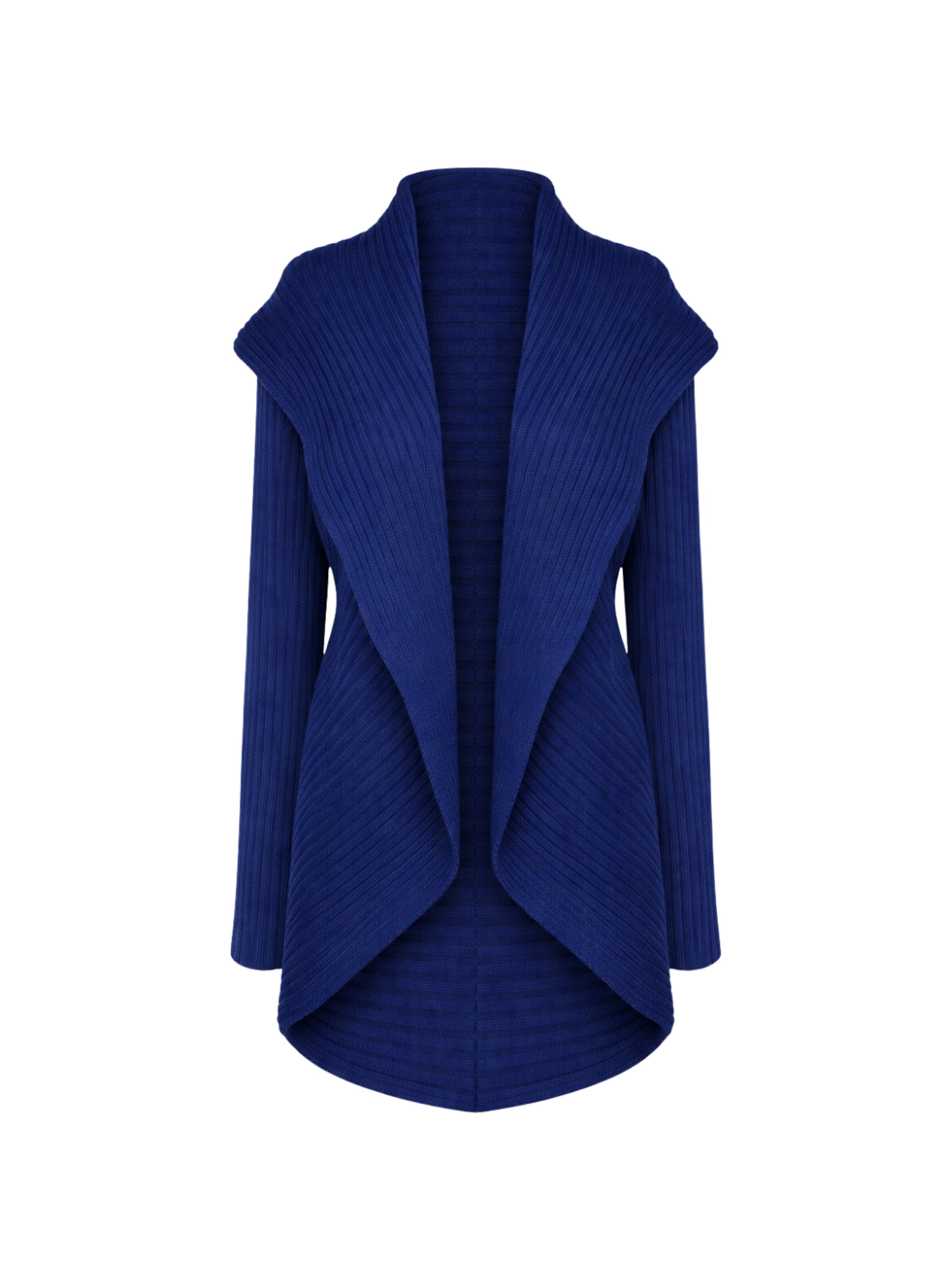 Süel knitwear - Cárdigan 'Round ribbed' en azul: frente