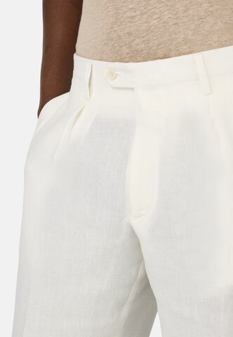 Boggi Milano Slimfit Bandplooibroek in Wit