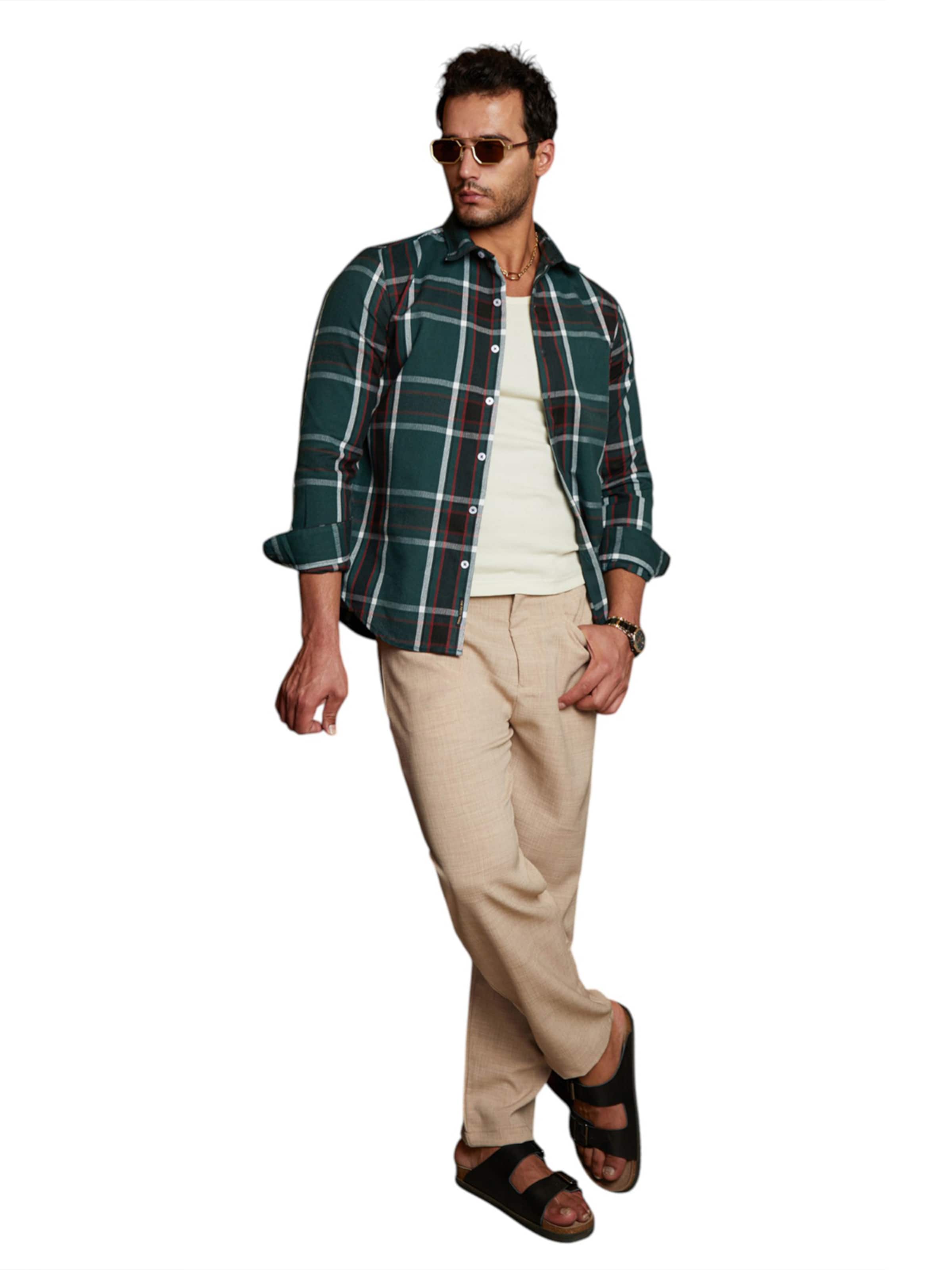 Campus Sutra Rovný strih Košeľa 'Coraline' - Zelená