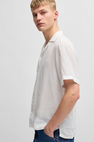 BOSS Orange Regular fit Button Up Shirt in White