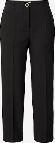 Oasis Regular Pleated Pants in Black: front