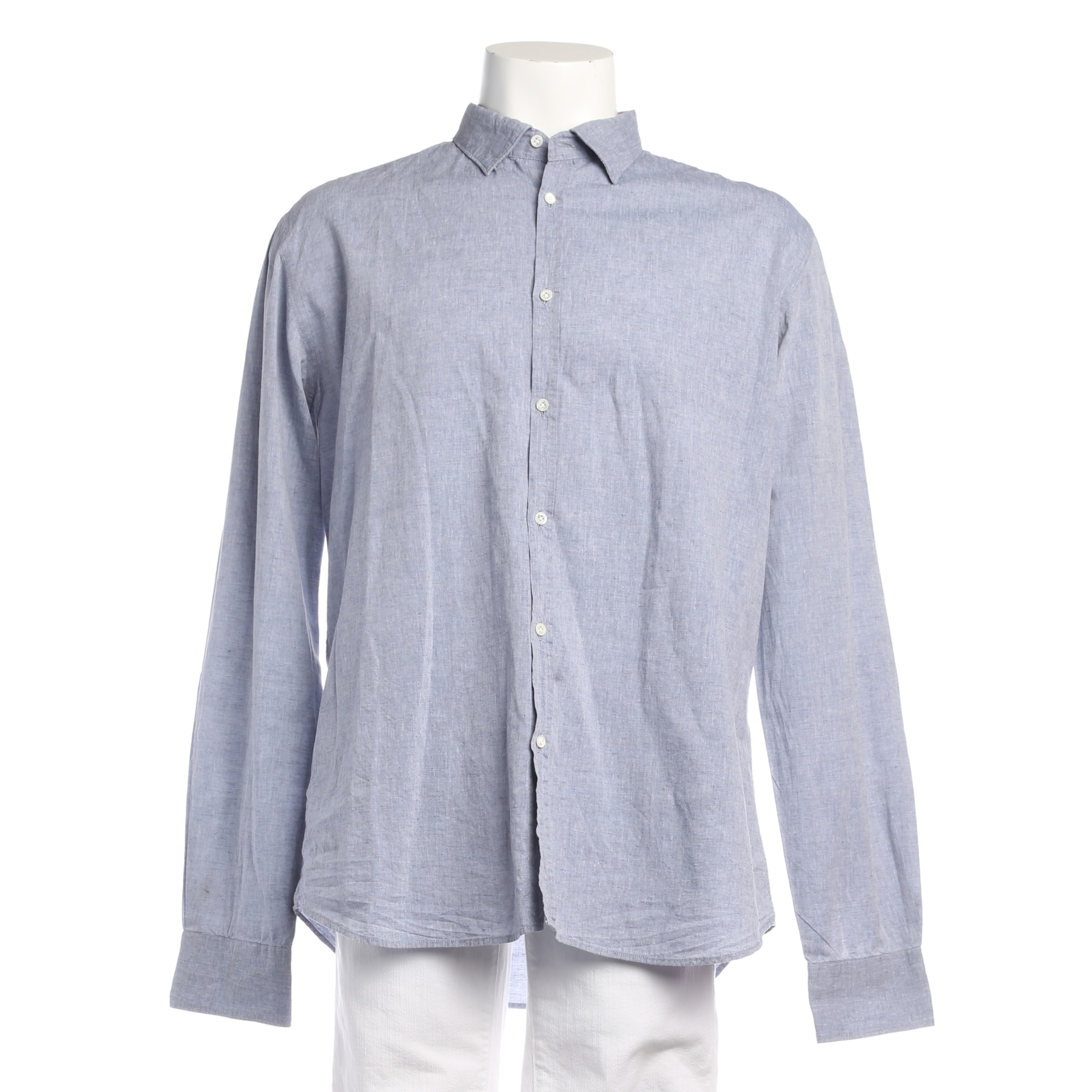 Aglini Freizeithemd / Shirt / Polohemd langarm in XS in blau, Produktansicht