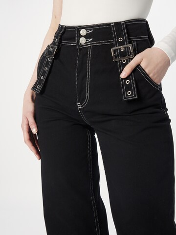 Trendyol Zvonové kalhoty Džíny – černá