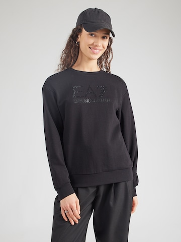 EA7 Emporio Armani Sweatshirt in Zwart: voorkant