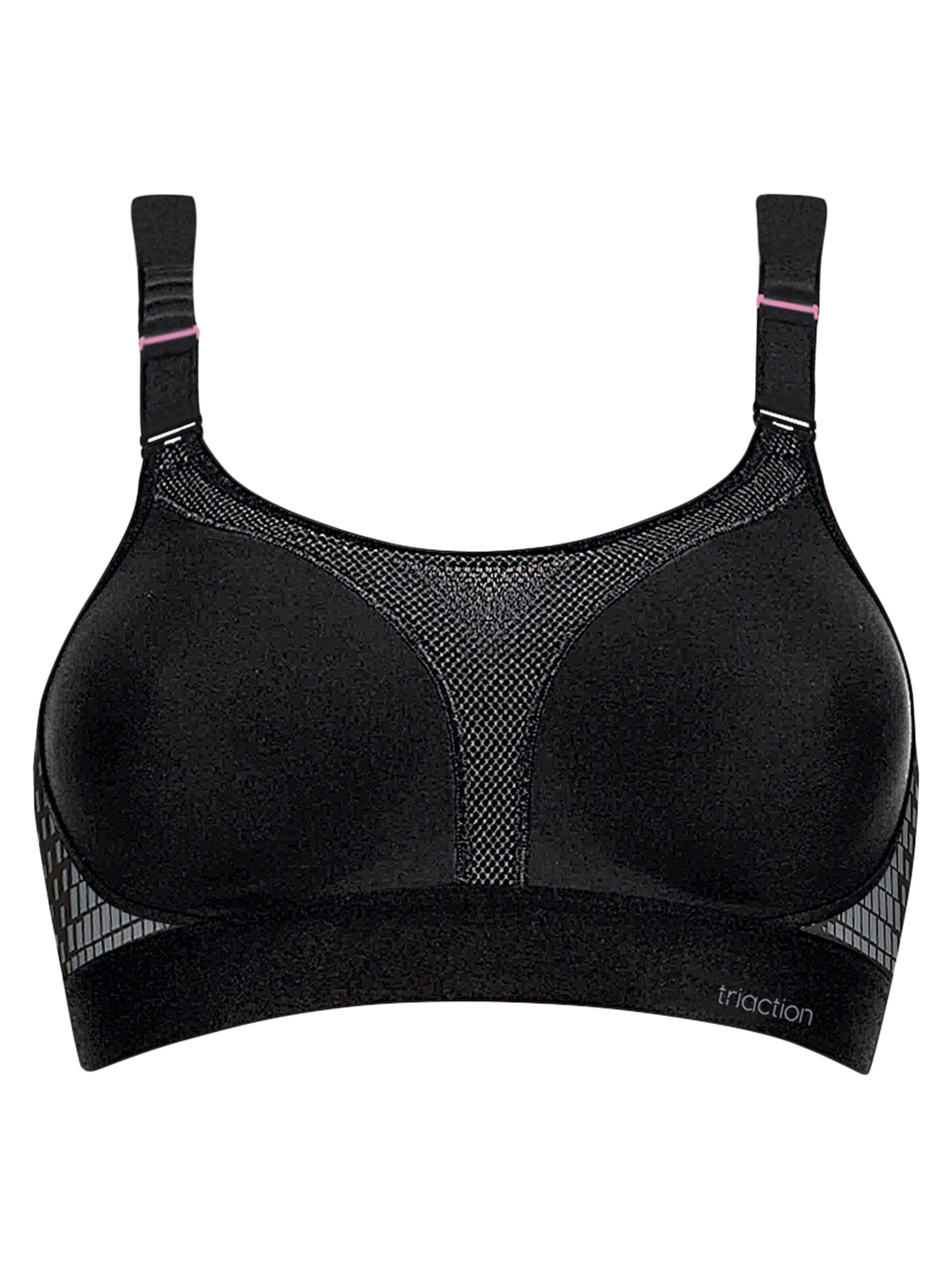 Triumph Triaction Minimiser Bra 'Extreme Lite' in Black: front