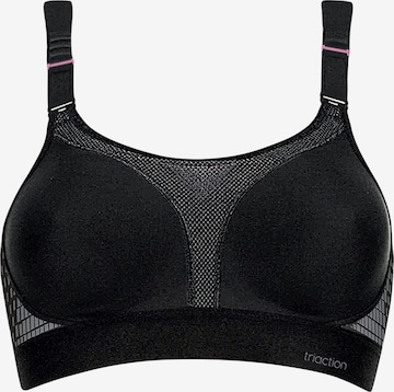 Triumph Triaction Minimiser Bra 'Extreme Lite' in Black: front