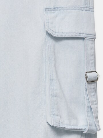 Wide Leg Jeans cargo Pull&Bear en bleu