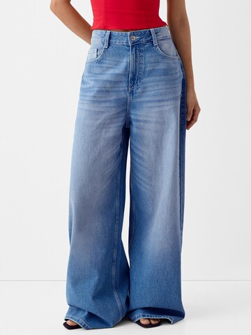 Bershka Wide Leg Jeans in Blau