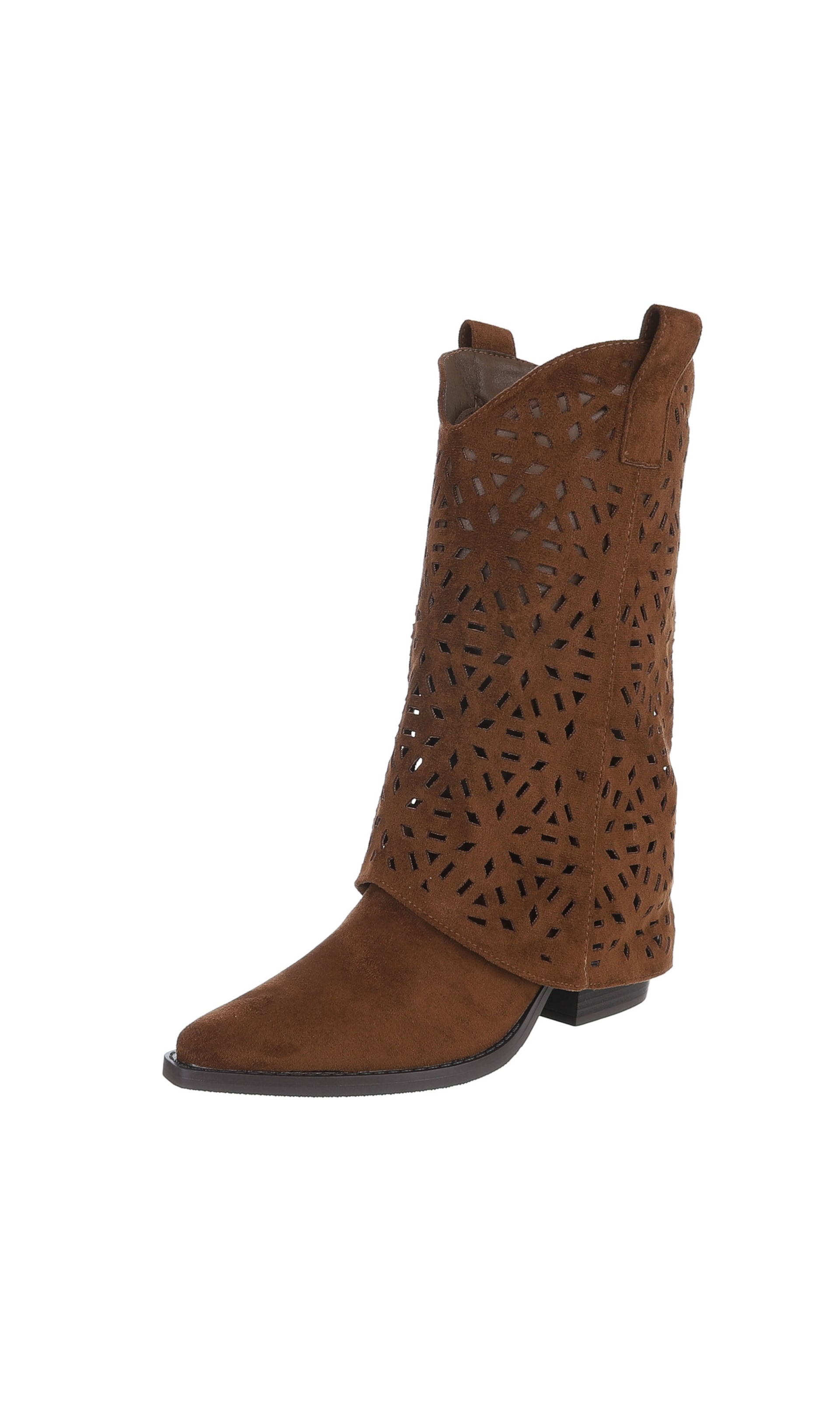 Ital-Design Cowboystiefel in Braun: Vorderseite