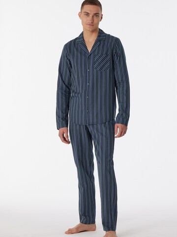 SCHIESSER Long Pajamas ' Selected Premium ' in Blue: front