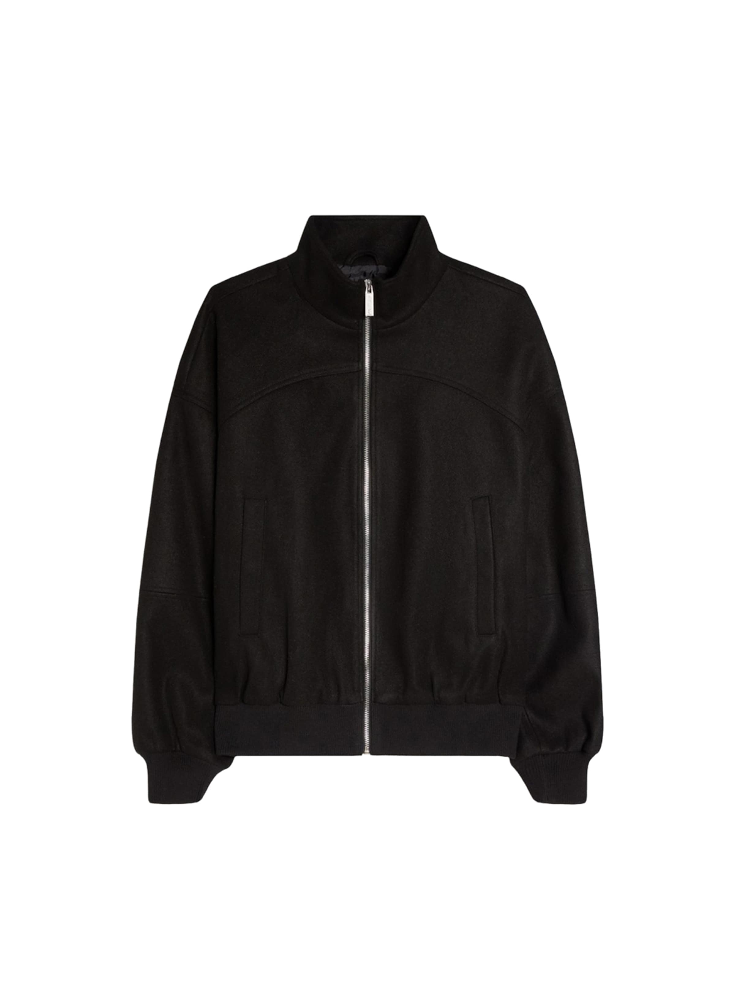 Bershka Veste mi-saison en S en noir, Vue avec produit