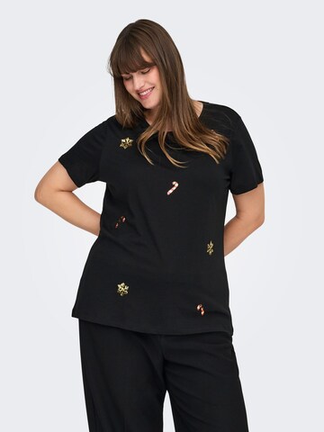 T-shirt 'ONCXMAS YRSA CHRISTMAS' ONLY Curve en noir : devant