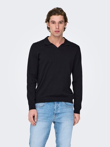 Only & Sons Sweater 'Coby' in Black: front