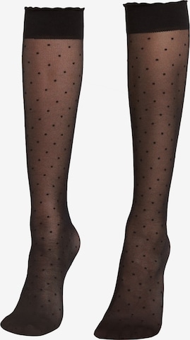 CALZEDONIA Knee High Socks in Black: front