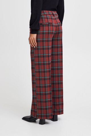 ICHI Wide leg Pants in Red