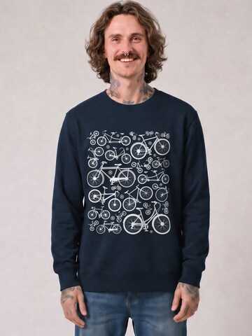 Watapparel Sweatshirt 'Fahrräder' in Blauw: voorkant