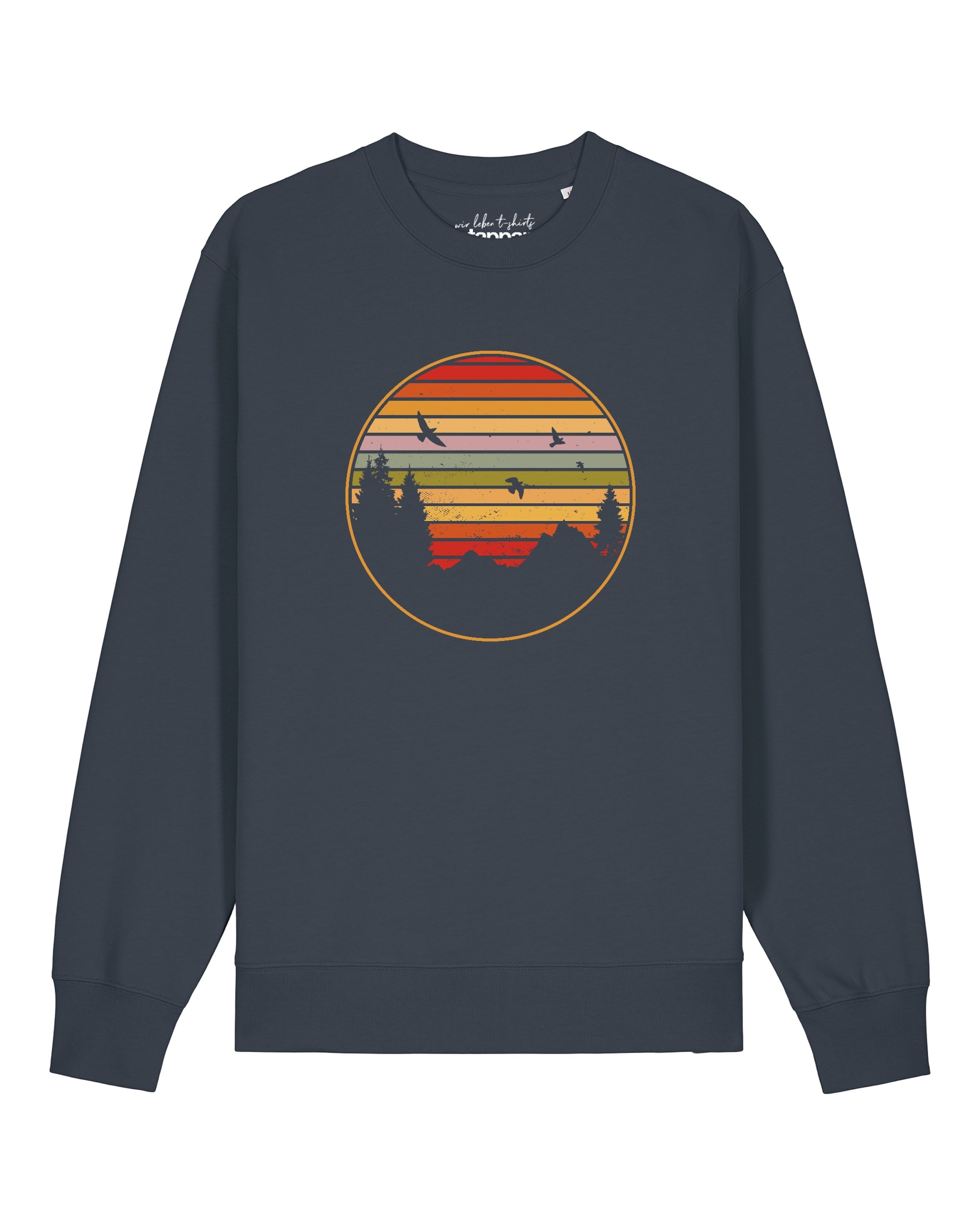 Watapparel Sweatshirt 'Sunset Berge & Tannen' in Grijs: voorkant