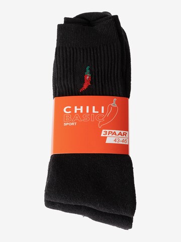 Chili Lifestyle Athletic Socks ' Sport ' in Black