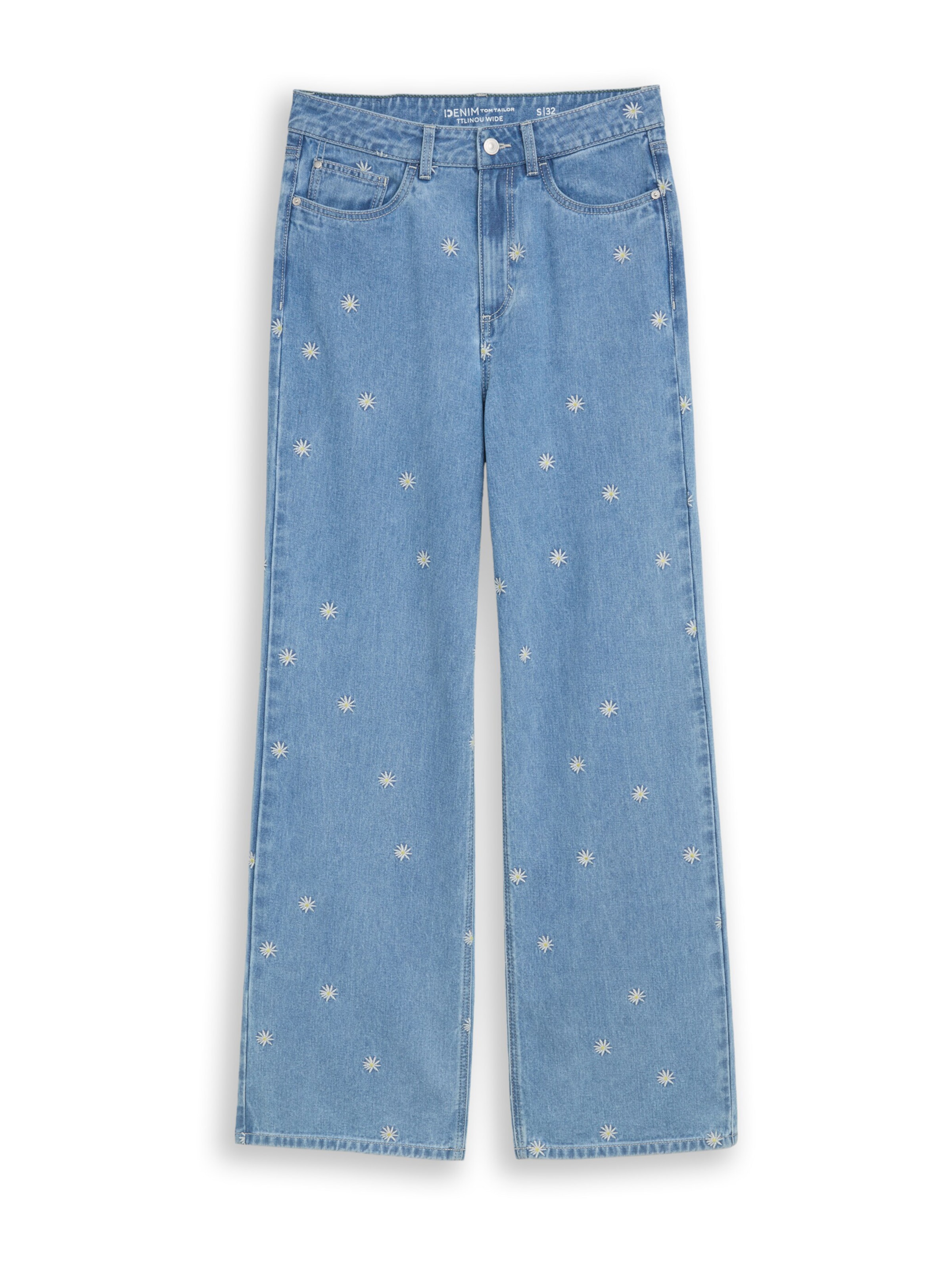 TOM TAILOR DENIM Широкий Джинсы 'Linou' в Синий: спереди