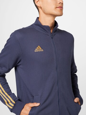 ADIDAS SPORTSWEAR Athletic Zip-Up Hoodie 'Tiro' in Blue