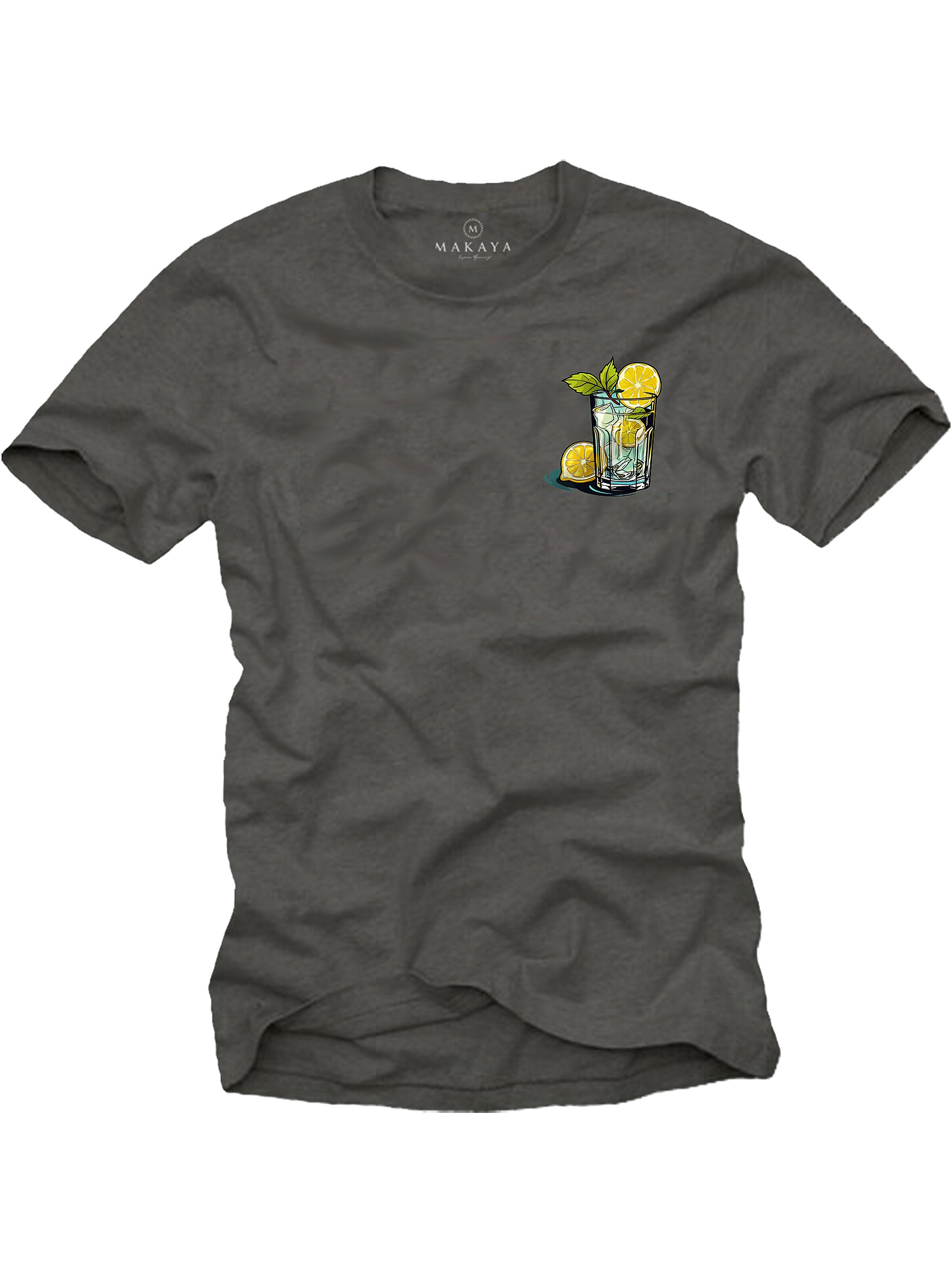 MAKAYA Shirt 'Gin Tonic' in Grey: front