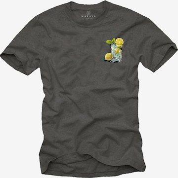 MAKAYA Shirt 'Gin Tonic' in Grey: front