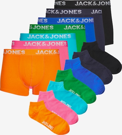 JACK & JONES Boxers 'COLE' en bleu / bleu marine / azur / vert / orange foncé / pitaya / noir, Vue avec produit