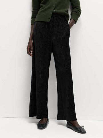 Wide Leg Pantalon Marks & Spencer en noir : devant