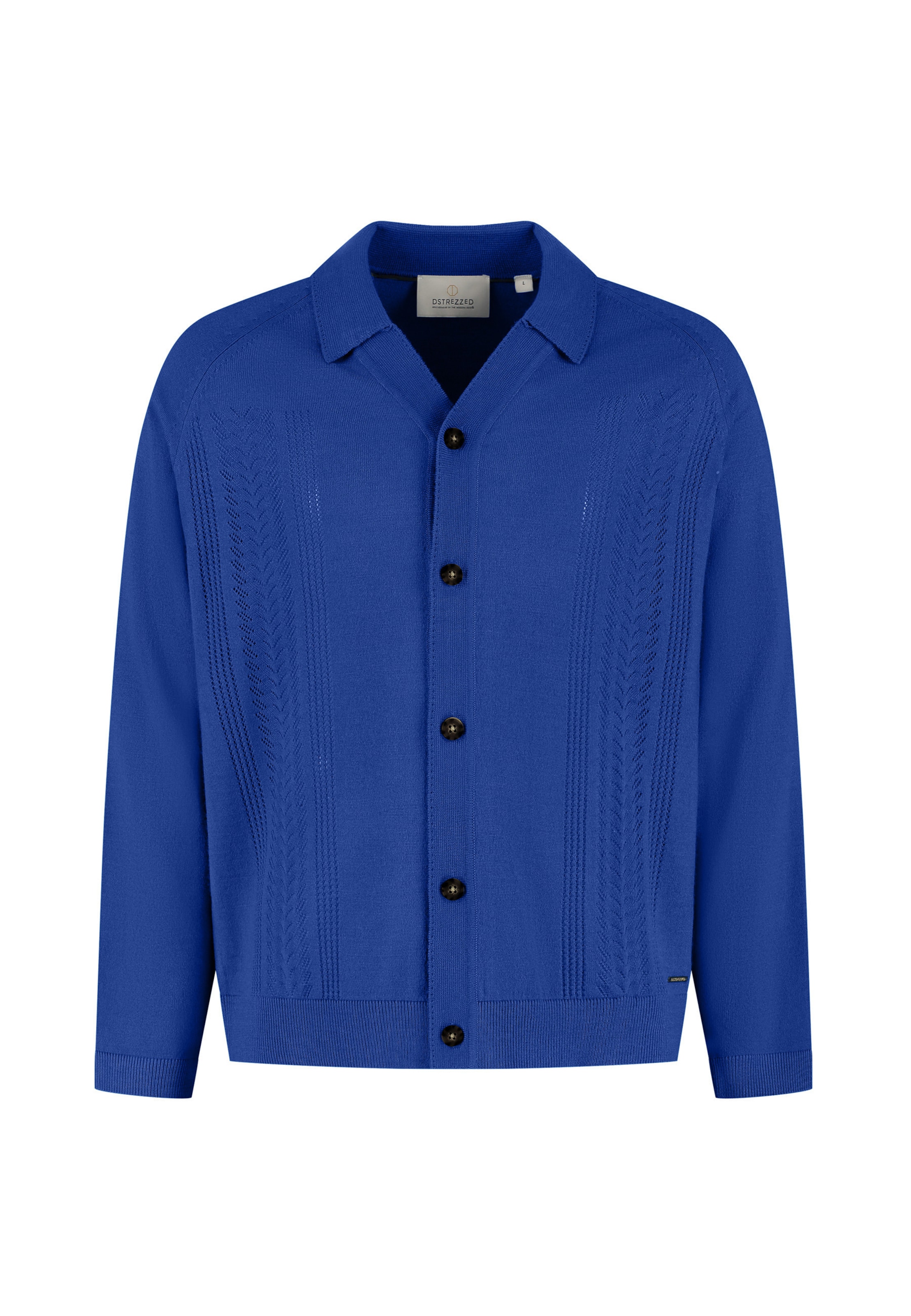 Dstrezzed Regular Fit Strickjacke 'Saint' in Blau: Vorderseite
