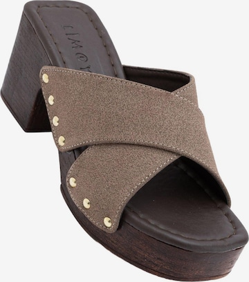 Limoya Mules 'Jamela' in Beige: front