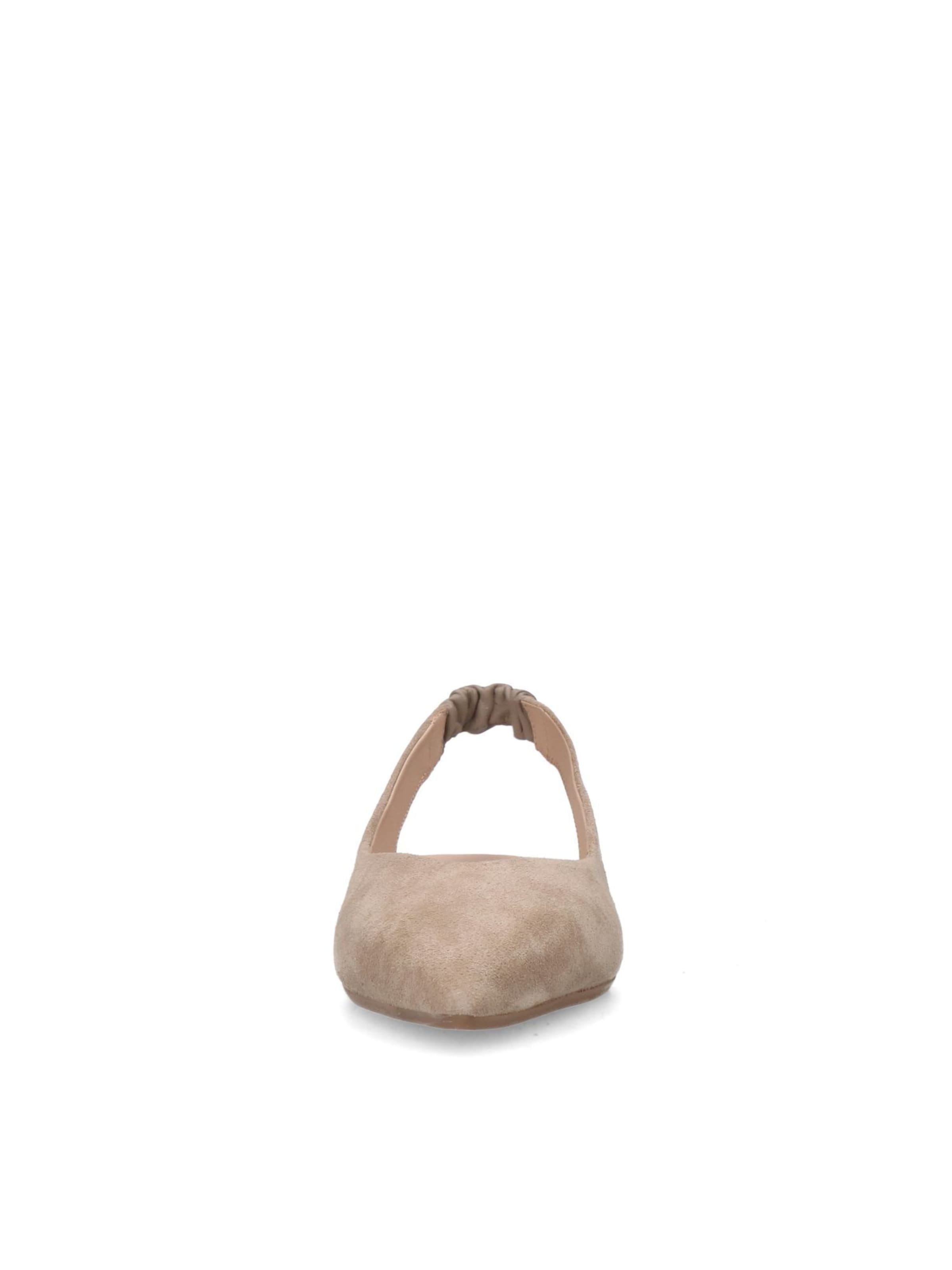 MANFIELD Ballet Flats with Strap in Beige