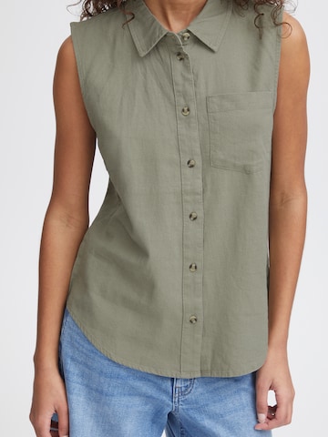 ICHI - Blusa 'Lino' em verde